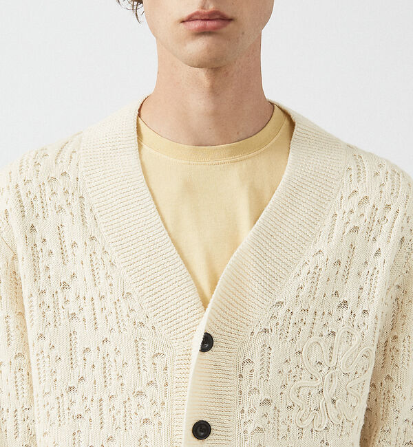 ABAHOUSE「【スカシ柄】インディゴヤーン接結カーディガン」|カーディガン|