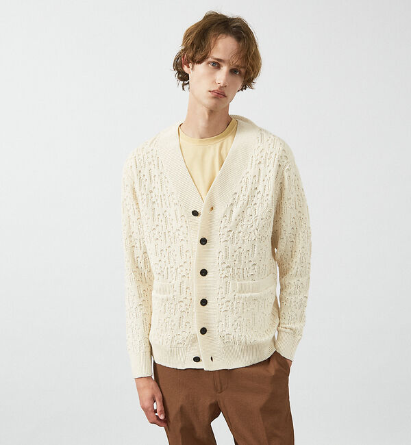 ABAHOUSE「【スカシ柄】インディゴヤーン接結カーディガン」|カーディガン|