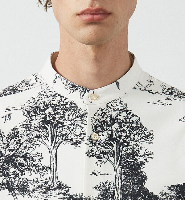 ABAHOUSE「総柄 トワルドジュイ バンドカラーシャツ」|シャツ・ブラウス|