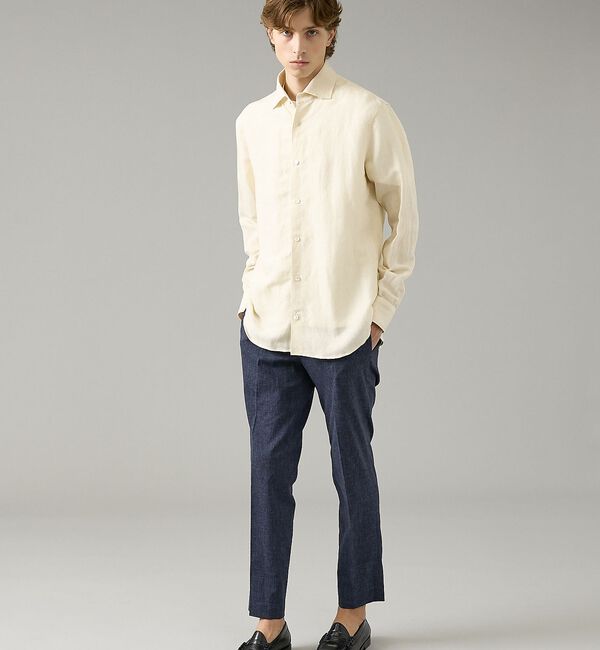 ABAHOUSE「【BIO加工】リネンブレンド レギュラーフィットシャツ【予約】」|シャツ・ブラウス|