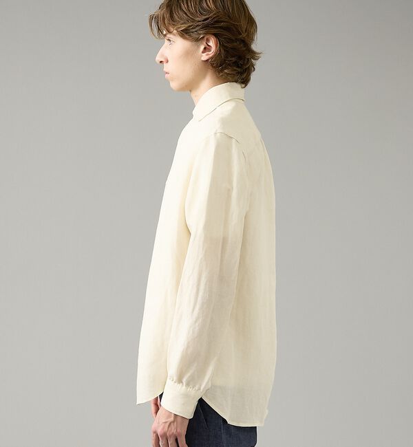 ABAHOUSE「【BIO加工】リネンブレンド レギュラーフィットシャツ【予約】」|シャツ・ブラウス|