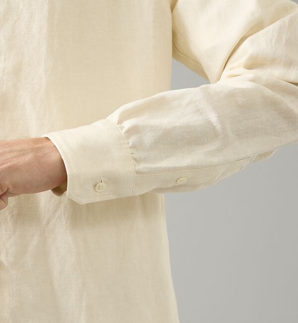 ABAHOUSE「【BIO加工】リネンブレンド レギュラーフィットシャツ【予約】」|シャツ・ブラウス|