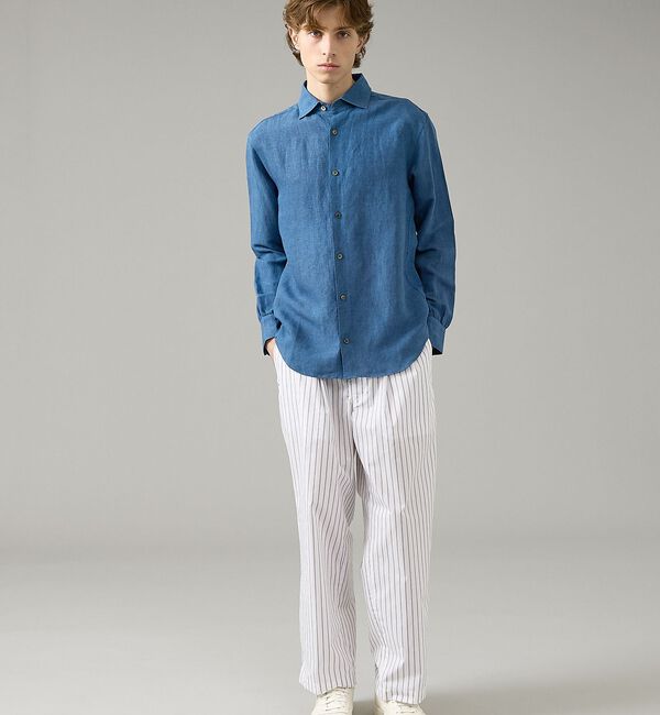 ABAHOUSE「【BIO加工】リネンブレンド レギュラーフィットシャツ【予約】」|シャツ・ブラウス|