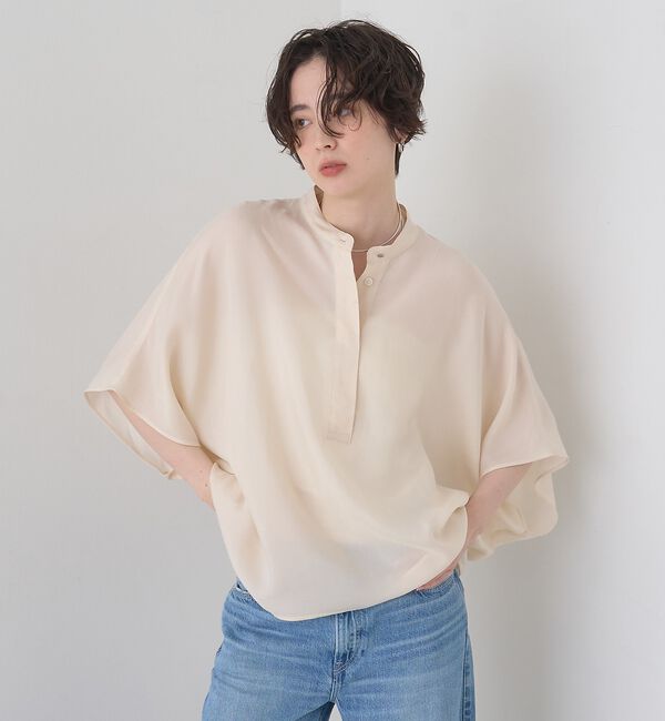 Rouge vif「【セットアップ対応】キュプラフィブリルドレープスキッパーブラウス【予約】」|シャツ・ブラウス|