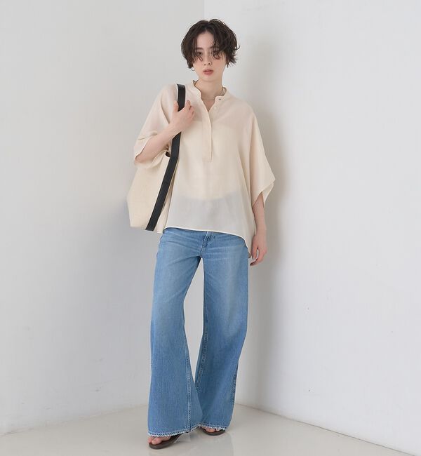 Rouge vif「【セットアップ対応】キュプラフィブリルドレープスキッパーブラウス【予約】」|シャツ・ブラウス|