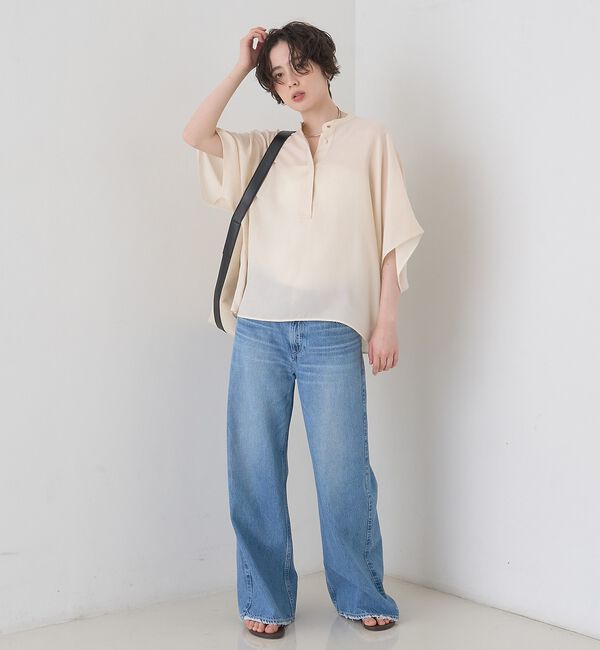 Rouge vif「【セットアップ対応】キュプラフィブリルドレープスキッパーブラウス【予約】」|シャツ・ブラウス|