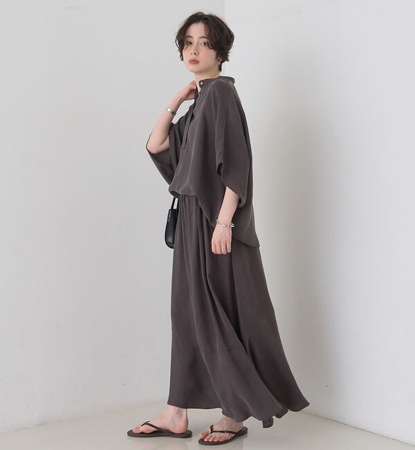 Rouge vif「【セットアップ対応】キュプラフィブリルドレープスキッパーブラウス【予約】」|シャツ・ブラウス|