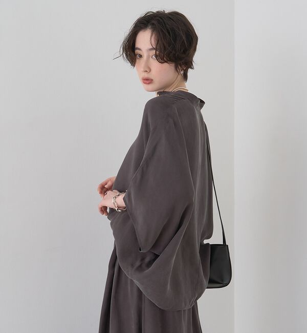 Rouge vif「【セットアップ対応】キュプラフィブリルドレープスキッパーブラウス【予約】」|シャツ・ブラウス|