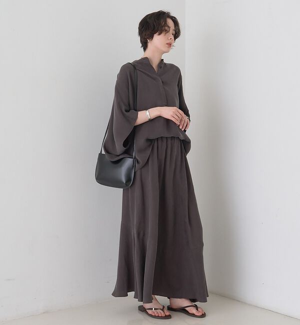 Rouge vif「【セットアップ対応】キュプラフィブリルドレープスキッパーブラウス【予約】」|シャツ・ブラウス|