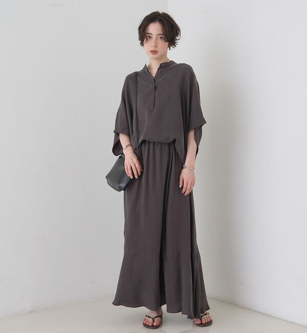 Rouge vif「【セットアップ対応】キュプラフィブリルドレープスキッパーブラウス【予約】」|シャツ・ブラウス|