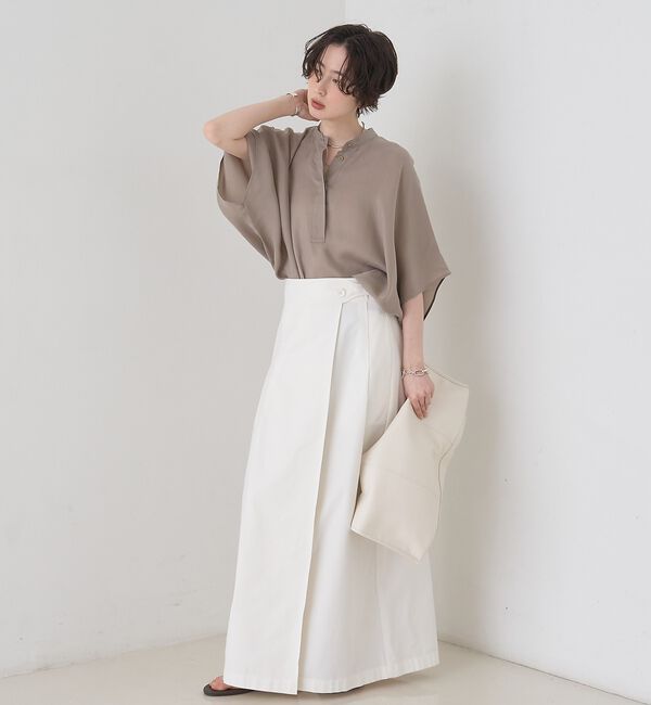 Rouge vif「【セットアップ対応】キュプラフィブリルドレープスキッパーブラウス【予約】」|シャツ・ブラウス|