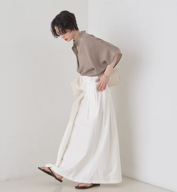 Rouge vif「【セットアップ対応】キュプラフィブリルドレープスキッパーブラウス【予約】」|シャツ・ブラウス|