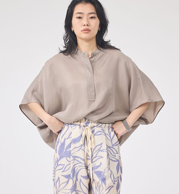 Rouge vif「【セットアップ対応】キュプラフィブリルドレープスキッパーブラウス【予約】」|シャツ・ブラウス|