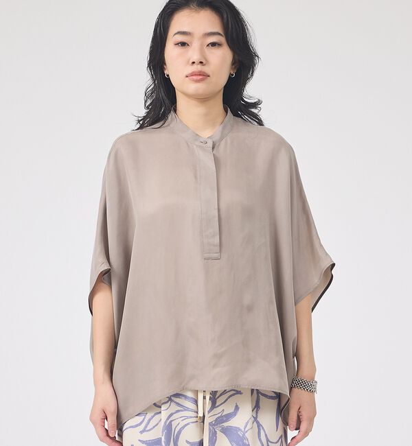 Rouge vif「【セットアップ対応】キュプラフィブリルドレープスキッパーブラウス【予約】」|シャツ・ブラウス|