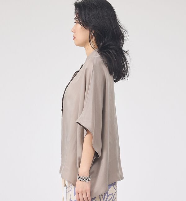 Rouge vif「【セットアップ対応】キュプラフィブリルドレープスキッパーブラウス【予約】」|シャツ・ブラウス|