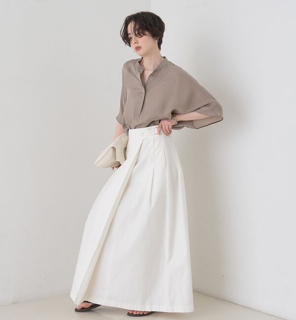 Rouge vif「【セットアップ対応】キュプラフィブリルドレープスキッパーブラウス【予約】」|シャツ・ブラウス|