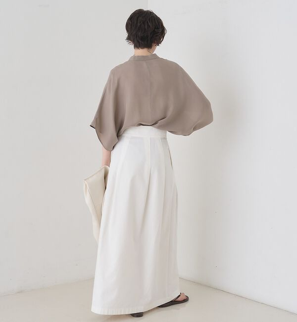 Rouge vif「【セットアップ対応】キュプラフィブリルドレープスキッパーブラウス【予約】」|シャツ・ブラウス|