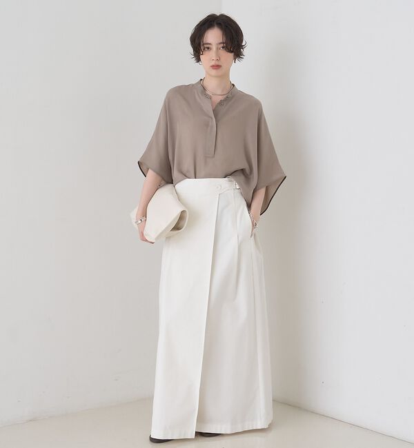 Rouge vif「【セットアップ対応】キュプラフィブリルドレープスキッパーブラウス【予約】」|シャツ・ブラウス|