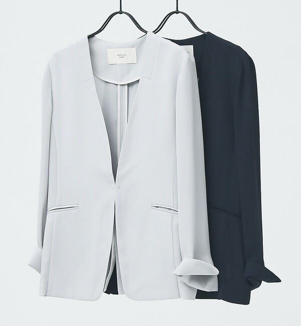 abahouse mavie「ノーカラーライトジャケット」|ノーカラージャケット|