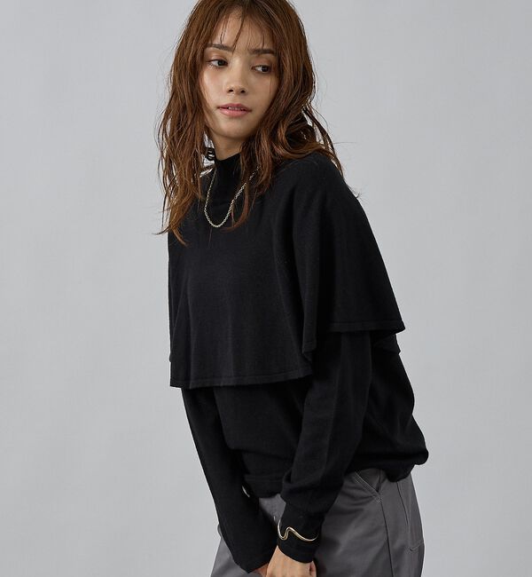 abahouse mavie「ハイネックケーププルオーバー」|ニット・セーター|