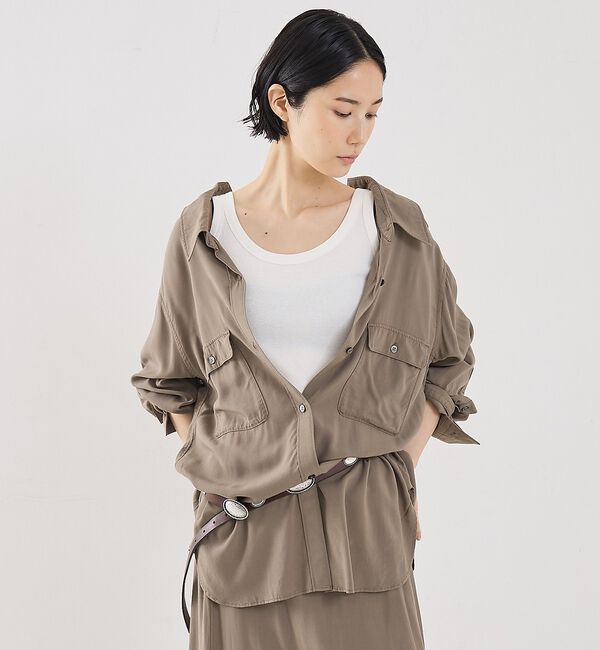 The Store by C' 「【COCUCA】ニュアンスシャツ【予約】」|シャツ・ブラウス|モカ