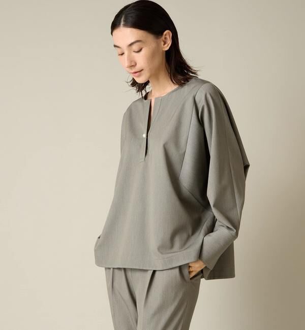 Liesse「パール釦ワイドブラウス（セットアップ対応）」|シャツ・ブラウス|
