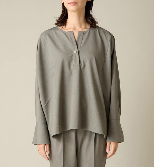 Liesse「パール釦ワイドブラウス（セットアップ対応）」|シャツ・ブラウス|