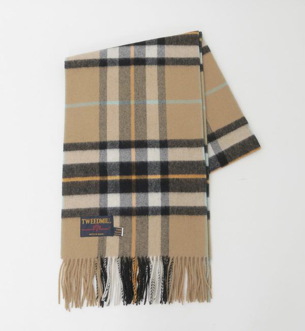 SOFFITTO「【TWEED MILL/ツイードミル】ラムウールチェック大判ストール」|ストール|ベージュ系その他