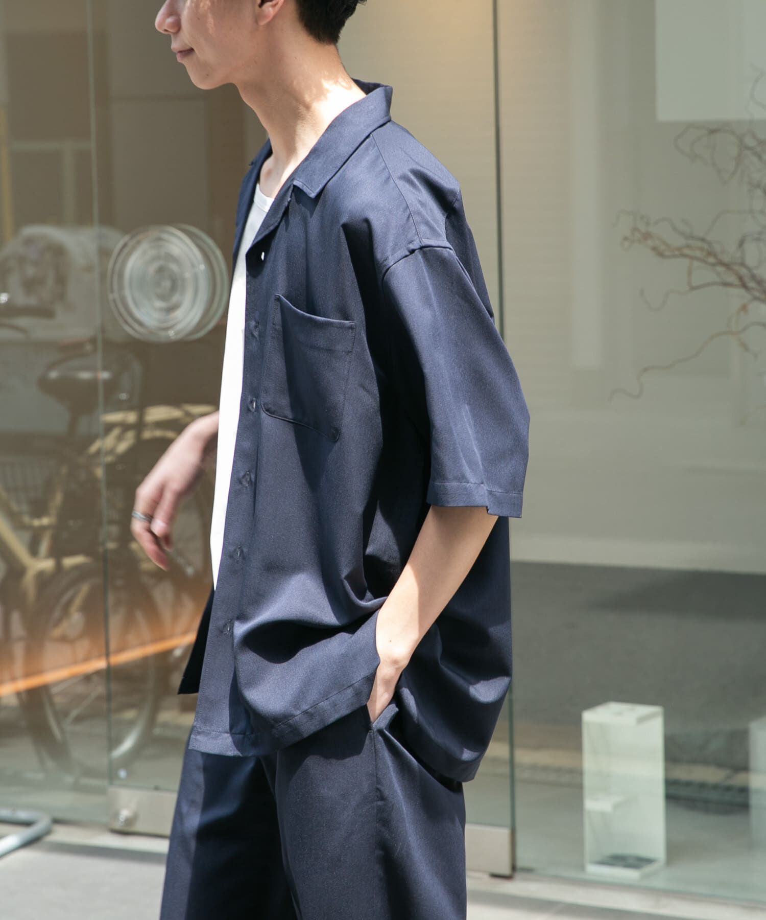 URBAN RESEARCH DOORS「FORK&SPOON　COOL FIBERオープンカラーシャツ」|シャツ・ブラウス|