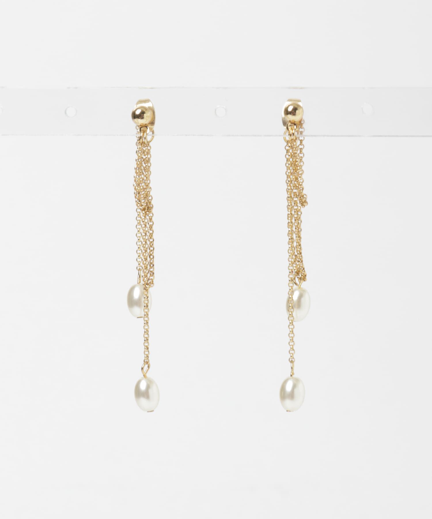 SMELLY「ドロップパールチェーンループピアス」|ピアス|
