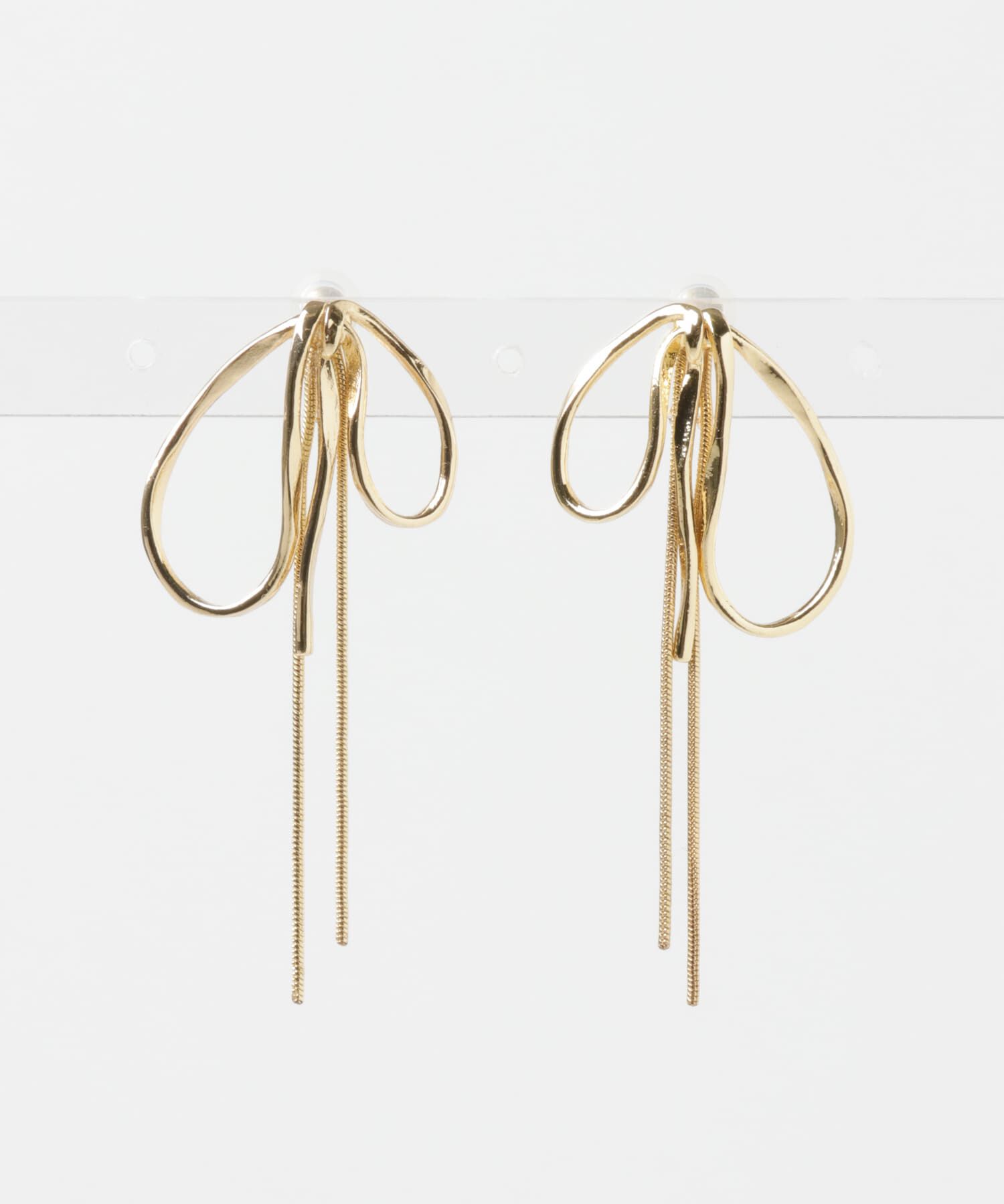 SMELLY「ニュアンスリボンスネークチェーンイヤリング」|イヤリング|