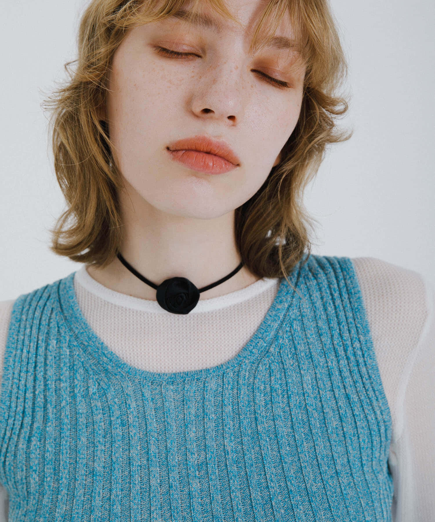 SMELLY「サテンローズコードチョーカー」|ネックレス|