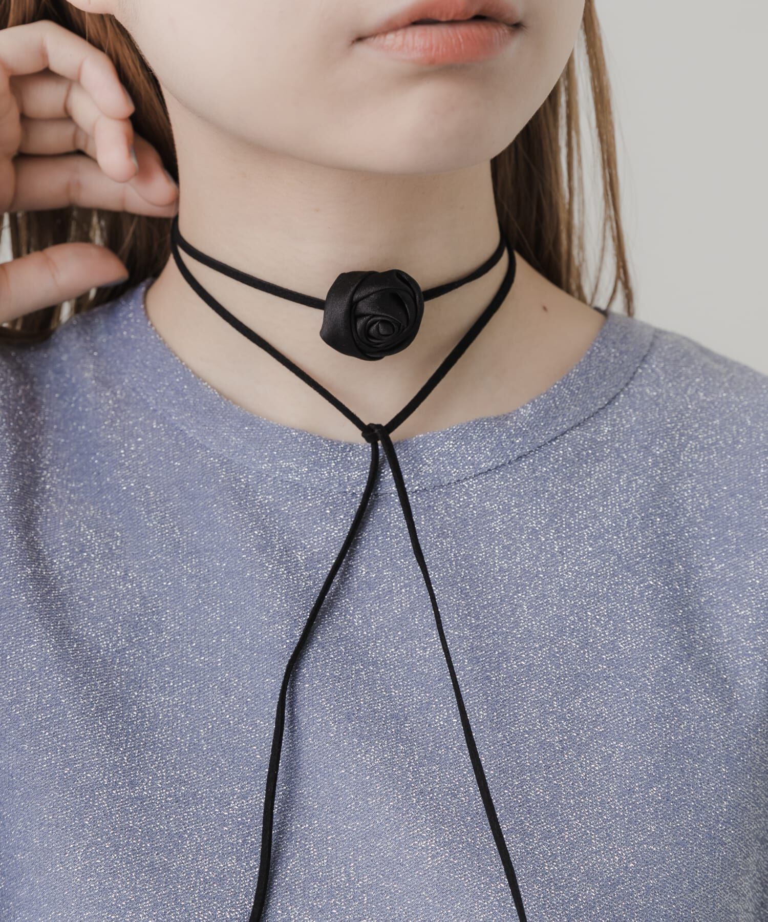 SMELLY「サテンローズコードチョーカー」|ネックレス|