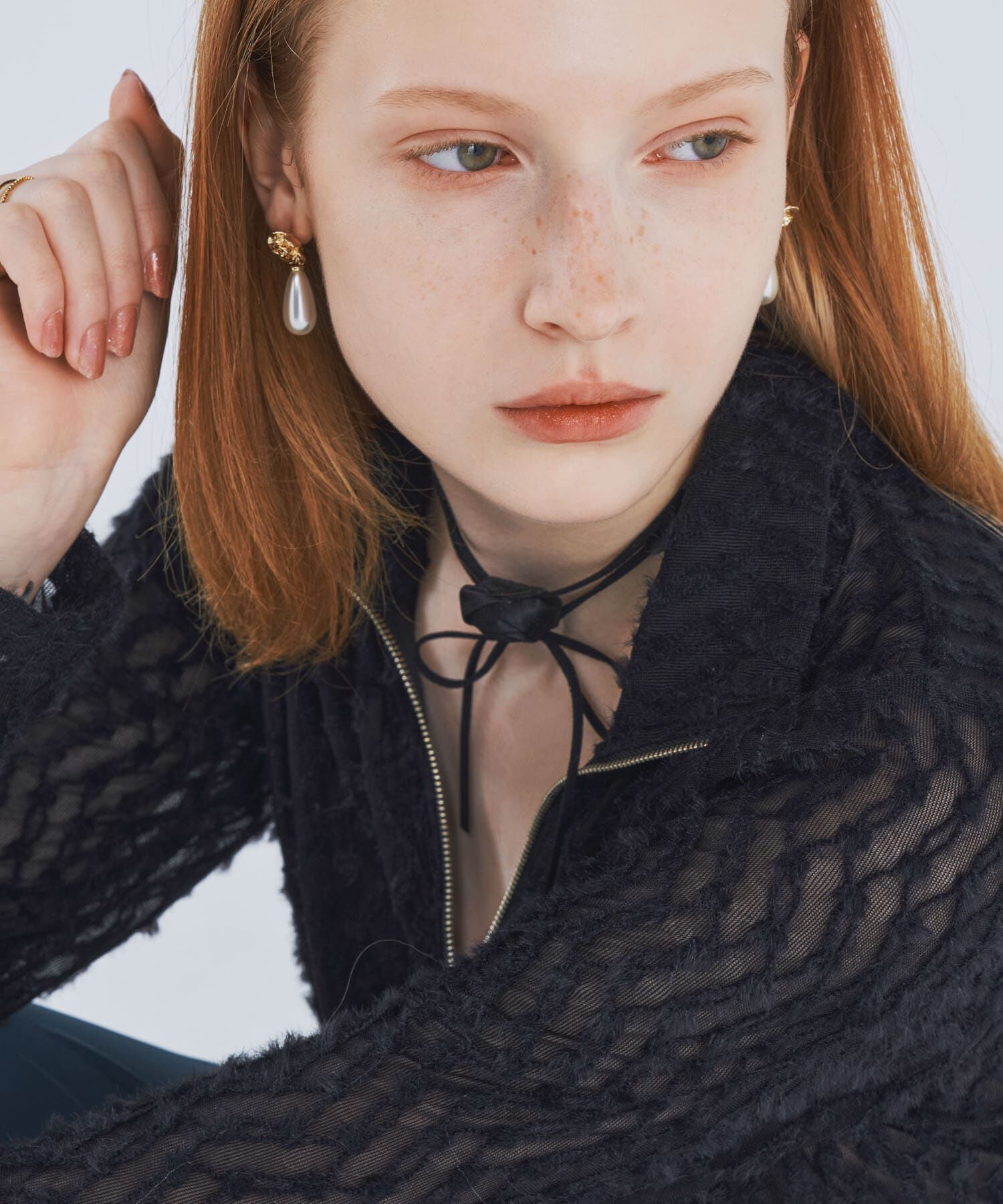 SMELLY「サテンローズコードチョーカー」|ネックレス|