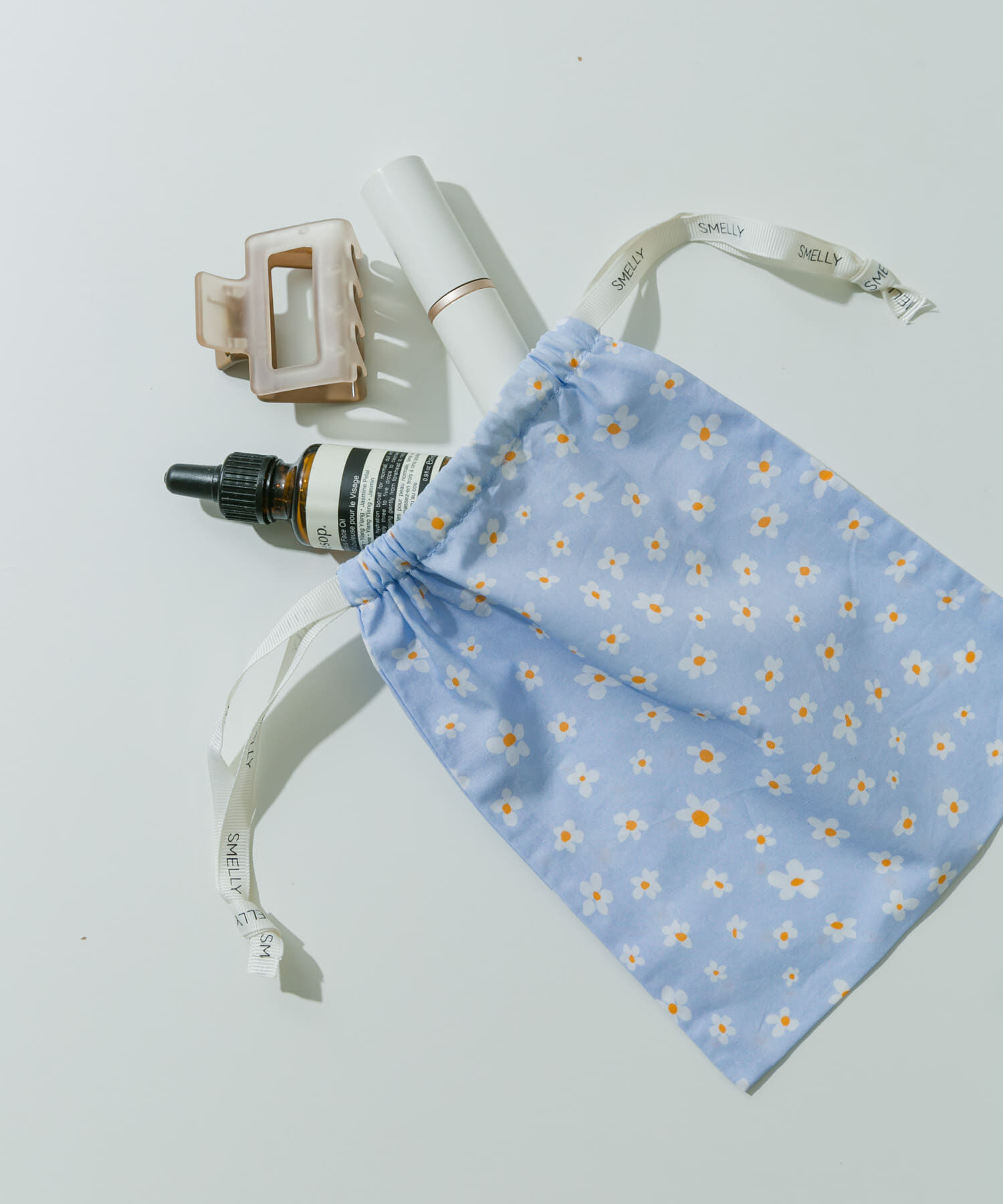 SMELLY「『WEB/一部店舗限定』プリントキンチャクポーチ」|ポーチ|ブルー系その他