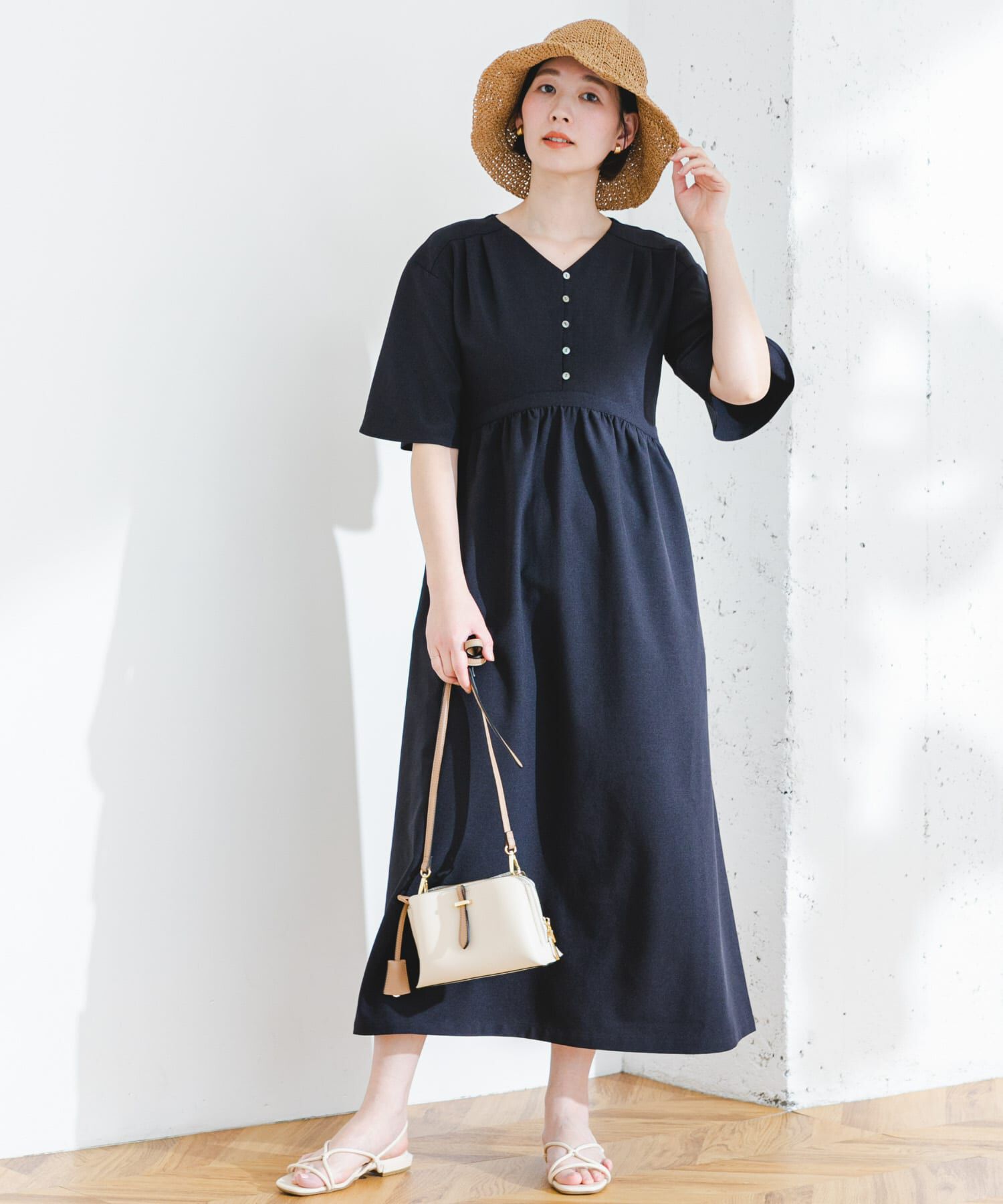 URBAN RESEARCH ROSSO「『UR TECH DRYLUXE』F by ROSSO　ウエストマークワンピース」|ワンピース|