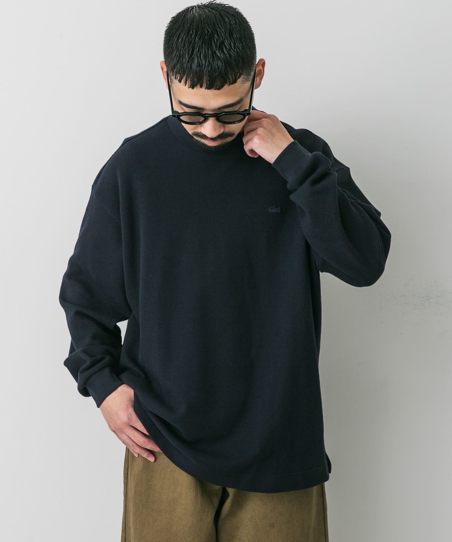 URBAN RESEARCH DOORS「『別注』LACOSTE&times;DOORS　thick pique mock long-sleeve」|Tシャツ・カットソー|