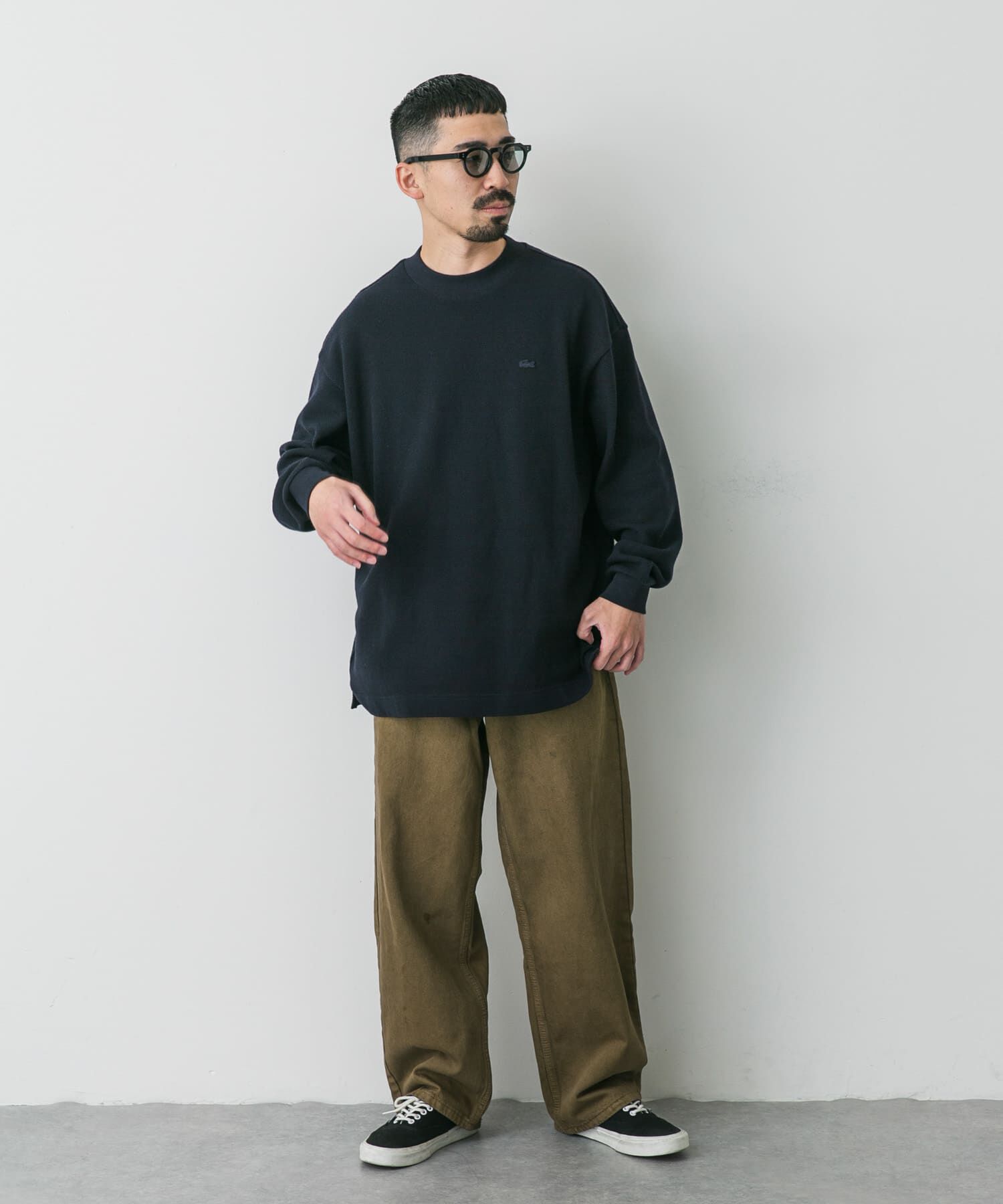 URBAN RESEARCH DOORS「『別注』LACOSTE&times;DOORS　thick pique mock long-sleeve」|Tシャツ・カットソー|