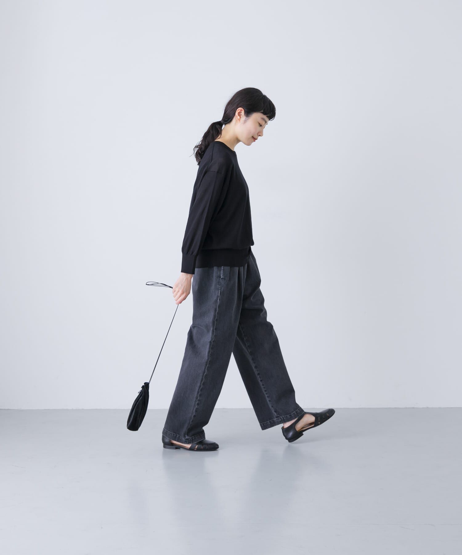 かぐれ「フェードデニムイージーパンツ」|デニム|