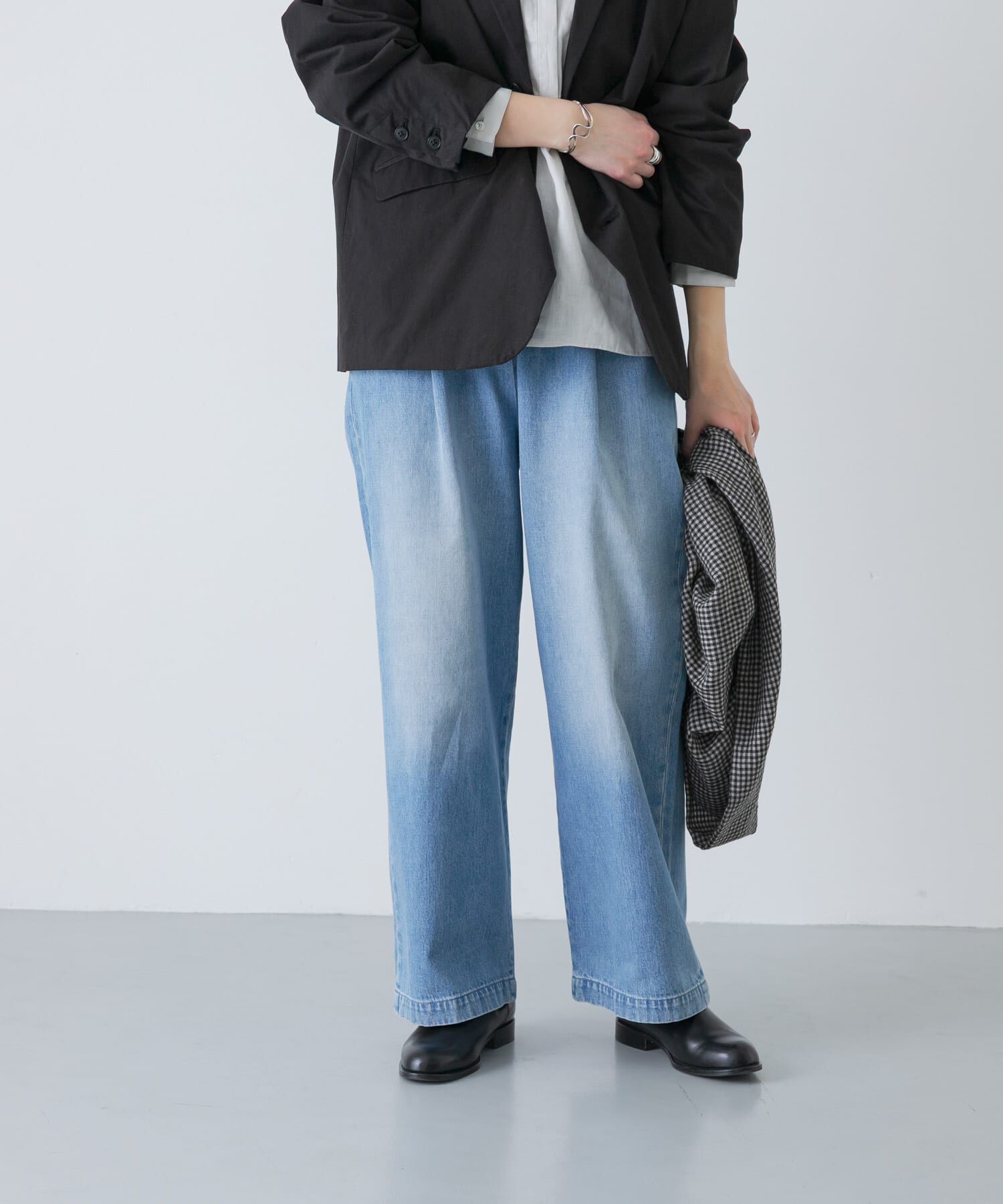 かぐれ「フェードデニムイージーパンツ」|デニム|