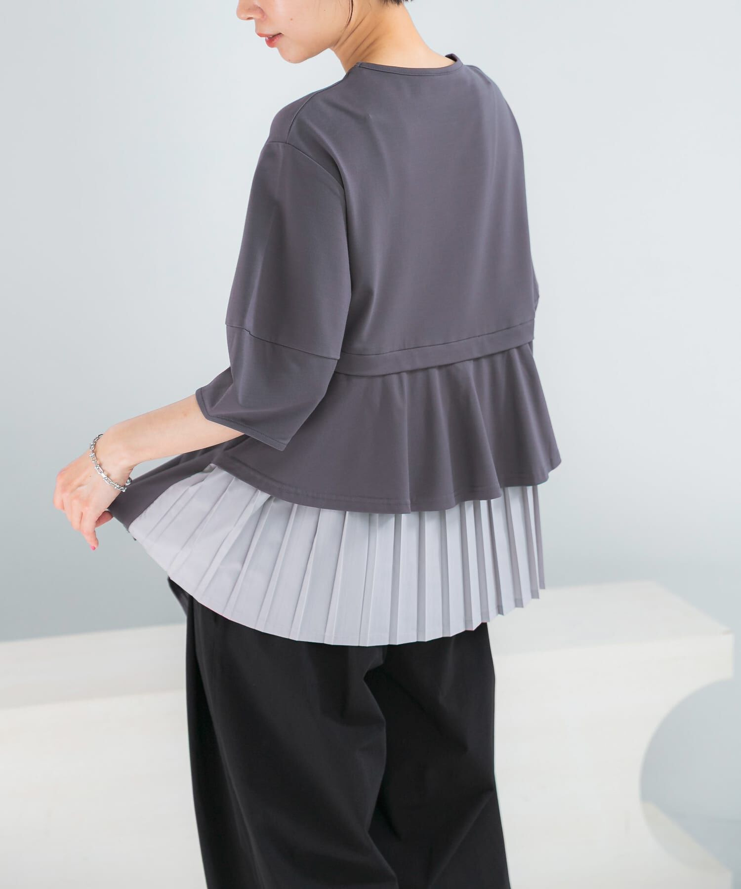 URBAN RESEARCH ROSSO「ELENDEEK　SLIDE FLARE DOCKING CUT AND SEWN」|Tシャツ・カットソー|