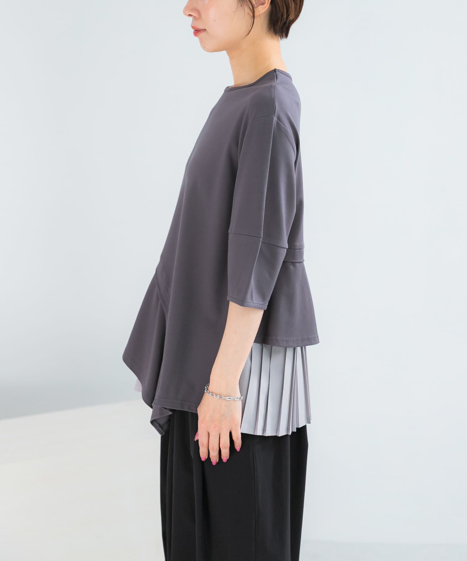 URBAN RESEARCH ROSSO「ELENDEEK　SLIDE FLARE DOCKING CUT AND SEWN」|Tシャツ・カットソー|