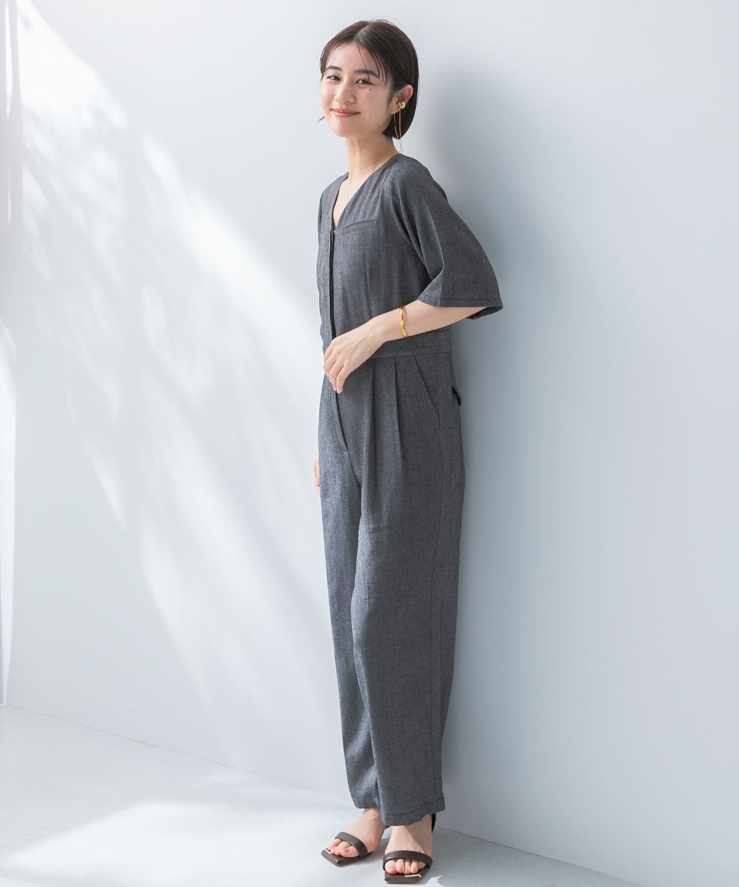 URBAN RESEARCH ROSSO「リネンライク5分袖オールインワン」|オールインワン|