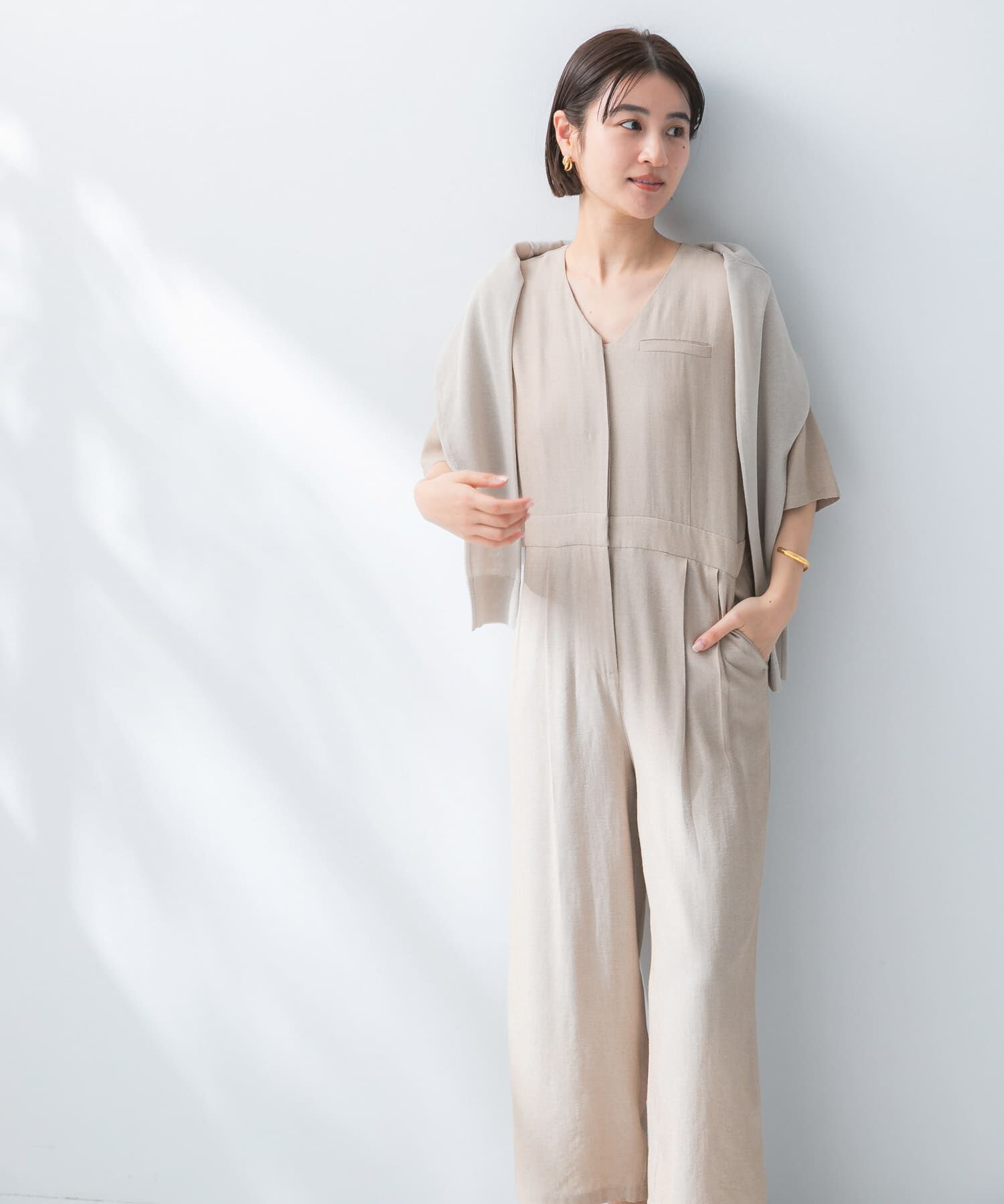 URBAN RESEARCH ROSSO「リネンライク5分袖オールインワン」|オールインワン|