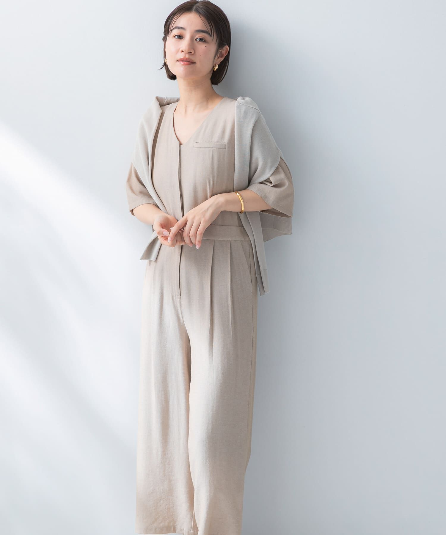 URBAN RESEARCH ROSSO「リネンライク5分袖オールインワン」|オールインワン|