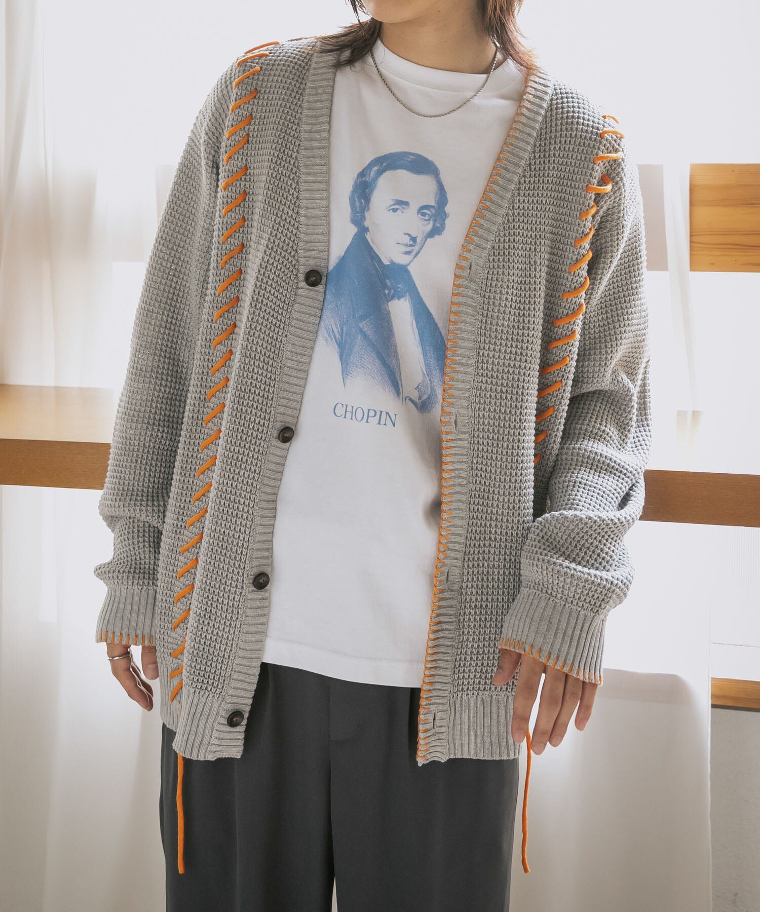 SENSE OF PLACE by URBAN RESEARCH「『ユニセックス』ブランケットステッチカーディガン」|カーディガン|