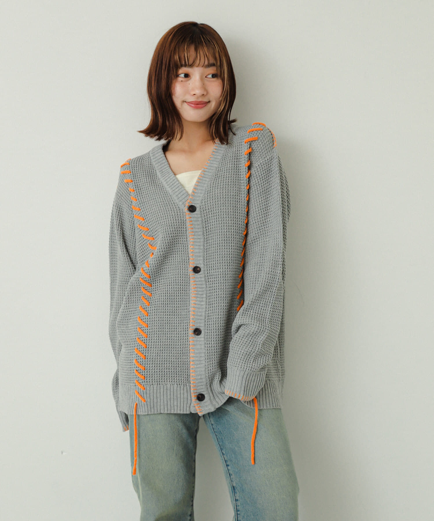 SENSE OF PLACE by URBAN RESEARCH「『ユニセックス』ブランケットステッチカーディガン」|カーディガン|