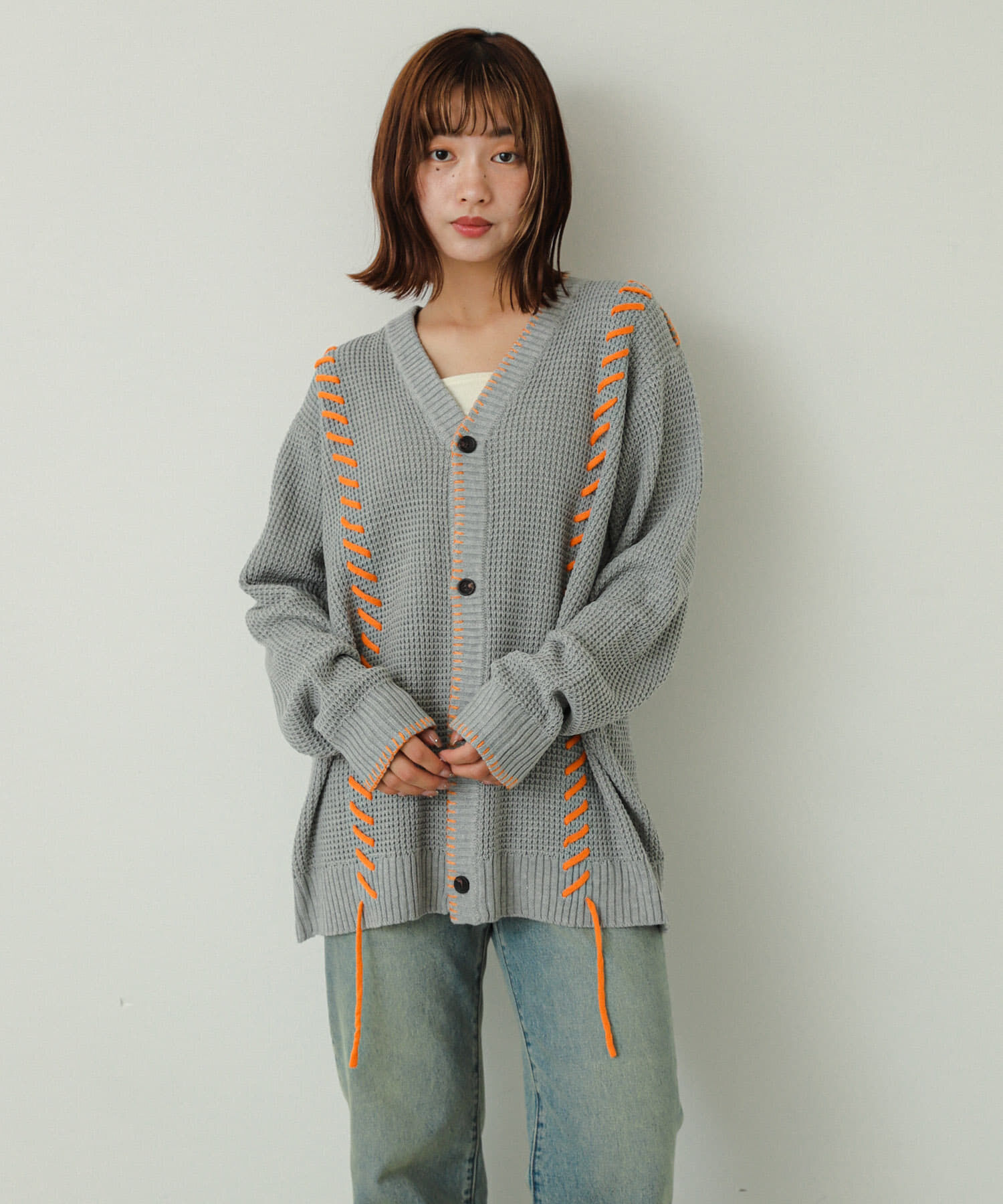 SENSE OF PLACE by URBAN RESEARCH「『ユニセックス』ブランケットステッチカーディガン」|カーディガン|