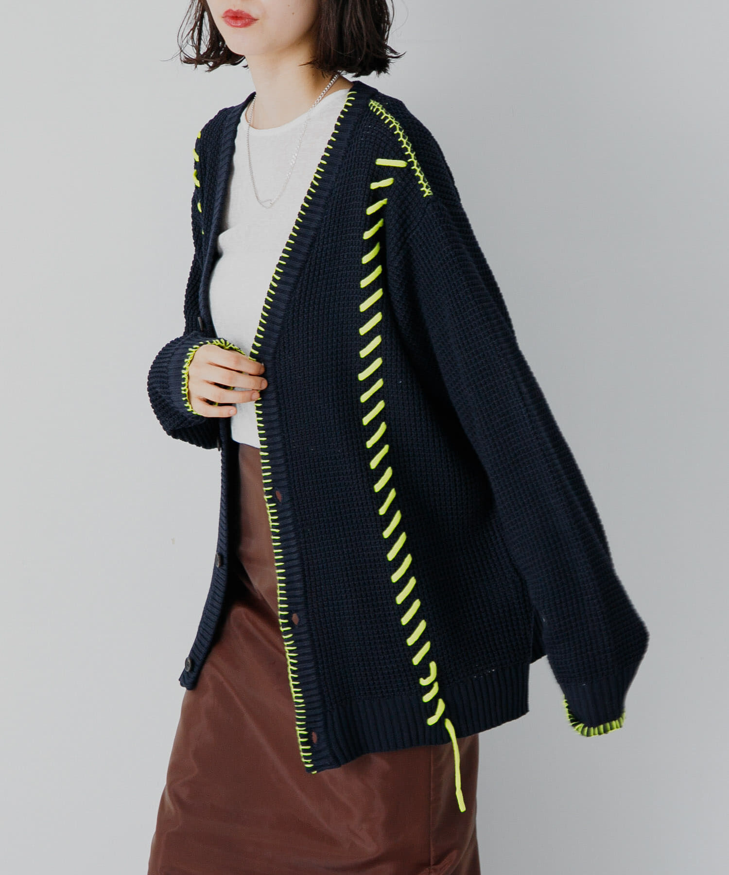 SENSE OF PLACE by URBAN RESEARCH「『ユニセックス』ブランケットステッチカーディガン」|カーディガン|