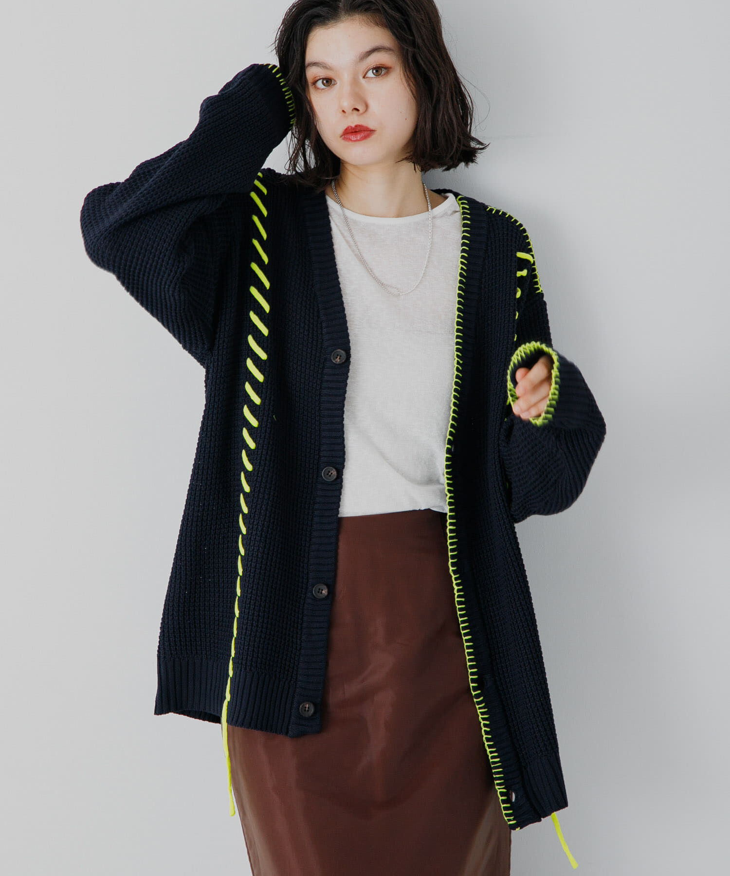 SENSE OF PLACE by URBAN RESEARCH「『ユニセックス』ブランケットステッチカーディガン」|カーディガン|